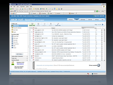screenshot of the lovely AOL Webmail product