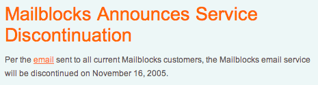 Farewell, mailblocks