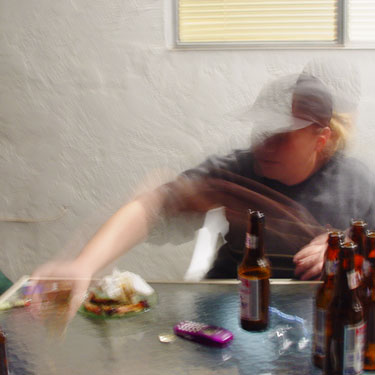 kadie serving the drinks (she was fast)